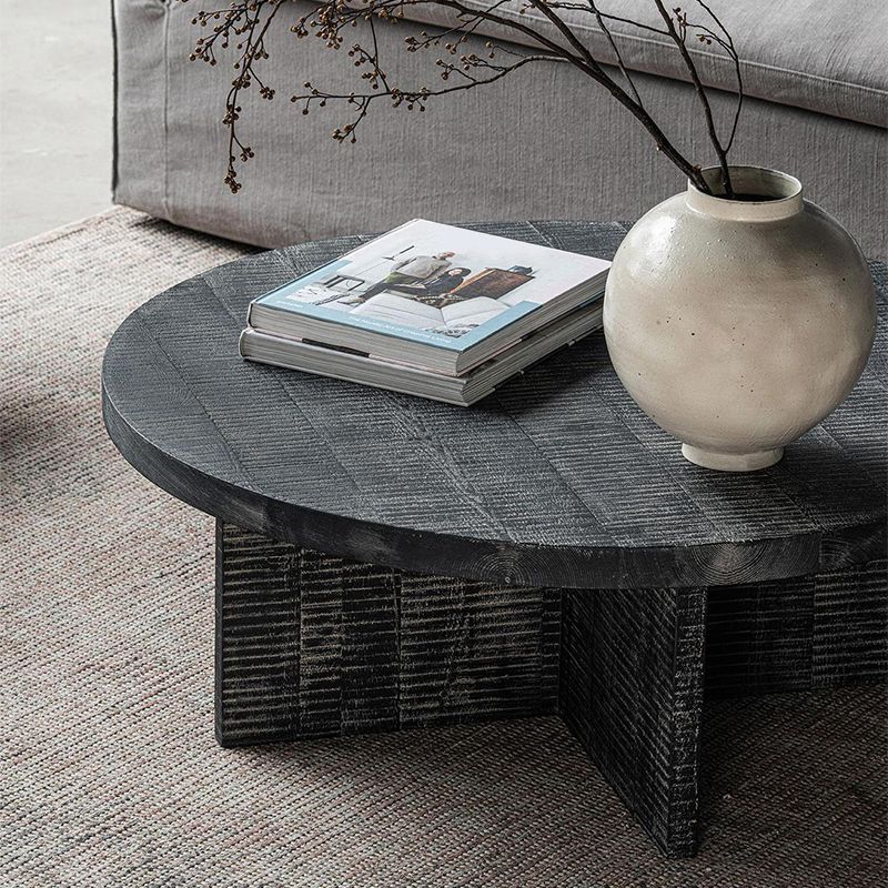 Contemporary Wooden Coffee Table Round Espresso Wood Cocktail Table Clearhalo 'Coffee & Accent Tables' 'Coffee Tables' 'coffee_tables' 'furn' 'furn_coffee_tables' 'Furniture' 'Living Room Furniture' 1200x1200_1a4ed1c6-21aa-401f-99f9-30e25a1f7830