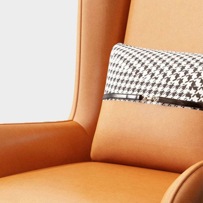 Glam Style Pu Leather Wingback Chair Pillow Back Flared Arm Chair Clearhalo 'Accent Chairs' 'accent_chairs' 'Chairs & Seating' 'furn' 'furn_accent_chairs' 'Furniture' 'Living Room Furniture' 1200x1200_1a4fa6f3-f84c-4a54-8e26-5d9032f107c9