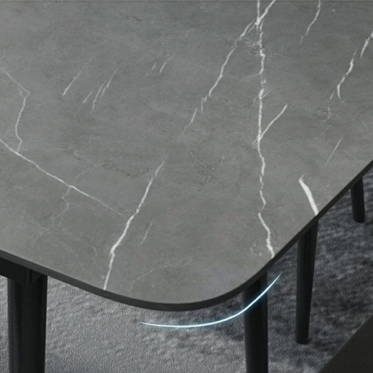 Modern Style Sintered Stone Dining Table Set Extendable Rectangular Dining Table with Trestle Base Clearhalo 'Dining Room Sets' 'Dining Tables & Seating' 'dining_room_set' 'furn' 'furn_dining_room_set' 'Furniture' 'furniture_dining_room_set' 'Kitchen & Dining Furniture' 'kitchen&dining_furn' 'kitchen' 1200x1200_1a50ec7b-3302-4582-ad55-c37709f974ae