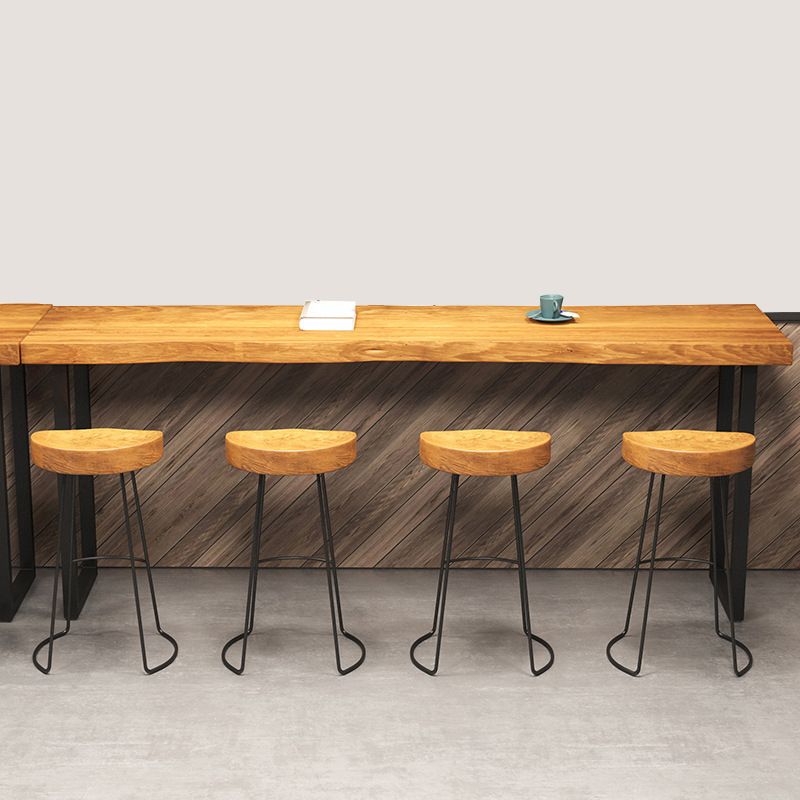 Industrial Rectangle Pub Table Set 1/2/5 Pieces Wooden Bar Table with Backless Stools Clearhalo 'Bar Furniture' 'furn' 'furn_home_bar_bar_sets' 'Furniture' 'Home Bars & Bar Sets' 'home_bar_bar_sets' 'Kitchen & Dining Furniture' 1200x1200_1a52e4c1-b22c-4d26-9234-198ef069ddd4