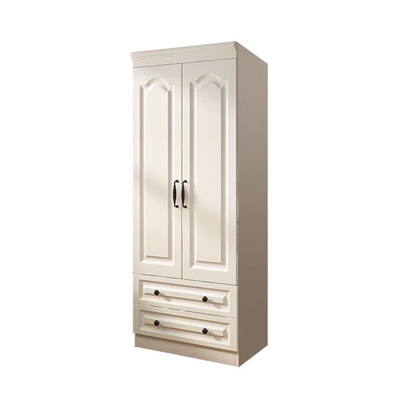 Contemporary White Wardrobe Cabinet Engineered Wood Storage Cabinet Clearhalo 'Armoires & Wardrobes' 'armoires_wardrobes' 'Bedroom Furniture' 'furn' 'furn_armoires_wardrobes' 'Furniture' 1200x1200_1a54700d-ae81-4815-803f-7b0d08b8fef1