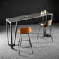 Mesa rectangular contemporánea con altura de barra, mesa de comedor interior de hierro y piedra