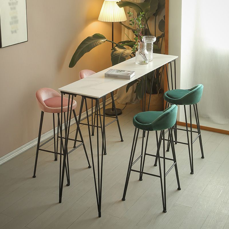Stone Bar Dining Table Industrial Bar Dining Table with 4 Black Legs Clearhalo 'Bar Furniture' 'Bar Tables' 'bar_tables' 'furn' 'furn_bar_tables' 'Furniture' 'furniture_bar_tables' 'Kitchen & Dining Furniture' 1200x1200_1a571832-f5af-4aaf-8220-c84bd222d4df
