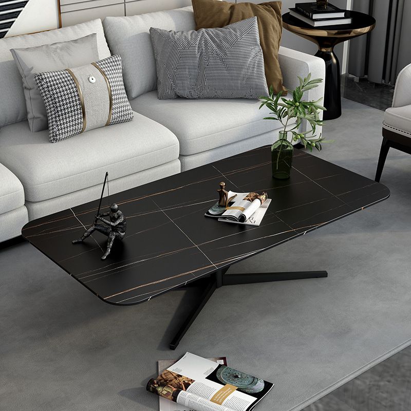 Table basse abstraite Rectangle Slate / Marble Top Cake Cocktail Table