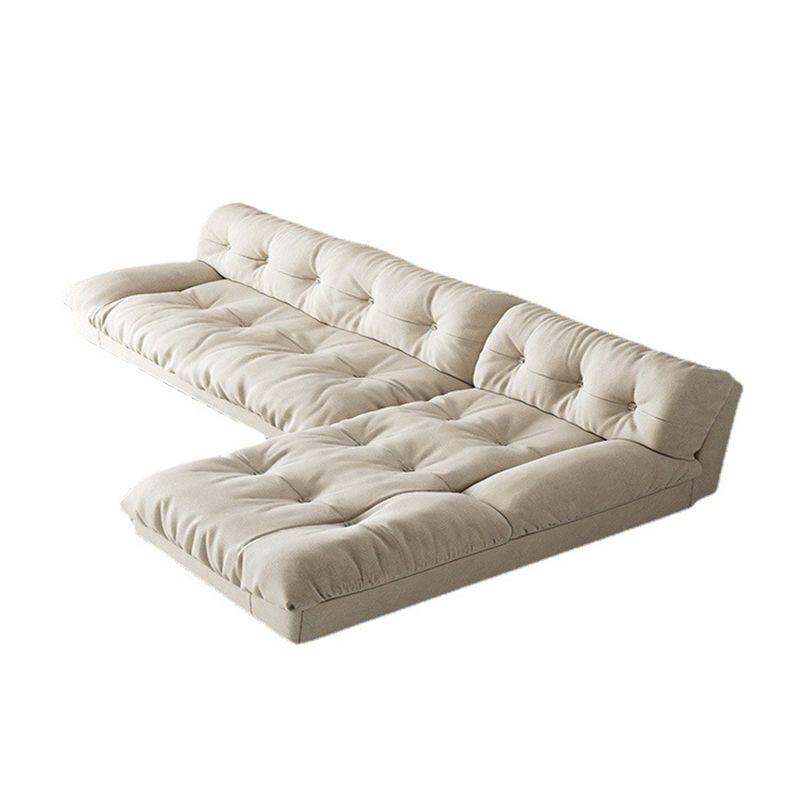 Modern Tufted Back Sofa Sectional Cream Armless Sofa and Chiase Clearhalo 'furn' 'furn_sectionals' 'Furniture' 'furniture_sectionals' 'kitchen' 'kitchen_sectionals' 'Living Room Furniture' 'Sectionals' 1200x1200_1a5a46a0-046d-44b0-af9e-fa86ee48cd6e