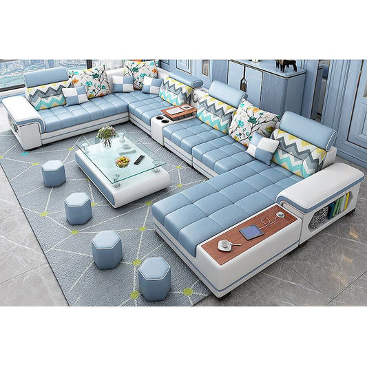 Faux Leather/Fabric Sectional Cushion Back Sofa and Chaise for Living Room Clearhalo 'furn' 'furn_sectionals' 'Furniture' 'furniture_sectionals' 'Living Room Furniture' 'Sectionals' 1200x1200_1a5b2cf4-8aed-4b69-8ad6-a54b5cba1153