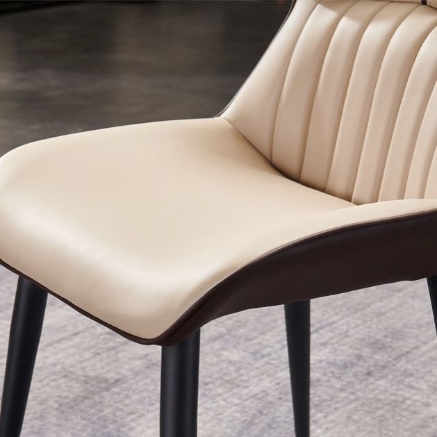 Contemporary Parsons Arm Chairs Leather Curved Dining and Accent Chairs Clearhalo ' kitchen&dining_furn' 'Dining Chairs' 'Dining Tables & Seating' 'dining_chair' 'furn' 'furn_dining_chair' 'Furniture' 'furniture_dining_chair' 'Kitchen & Dining Furniture' 'kitchen' 1200x1200_1a5c1866-f589-49f5-9116-c38d07a63781