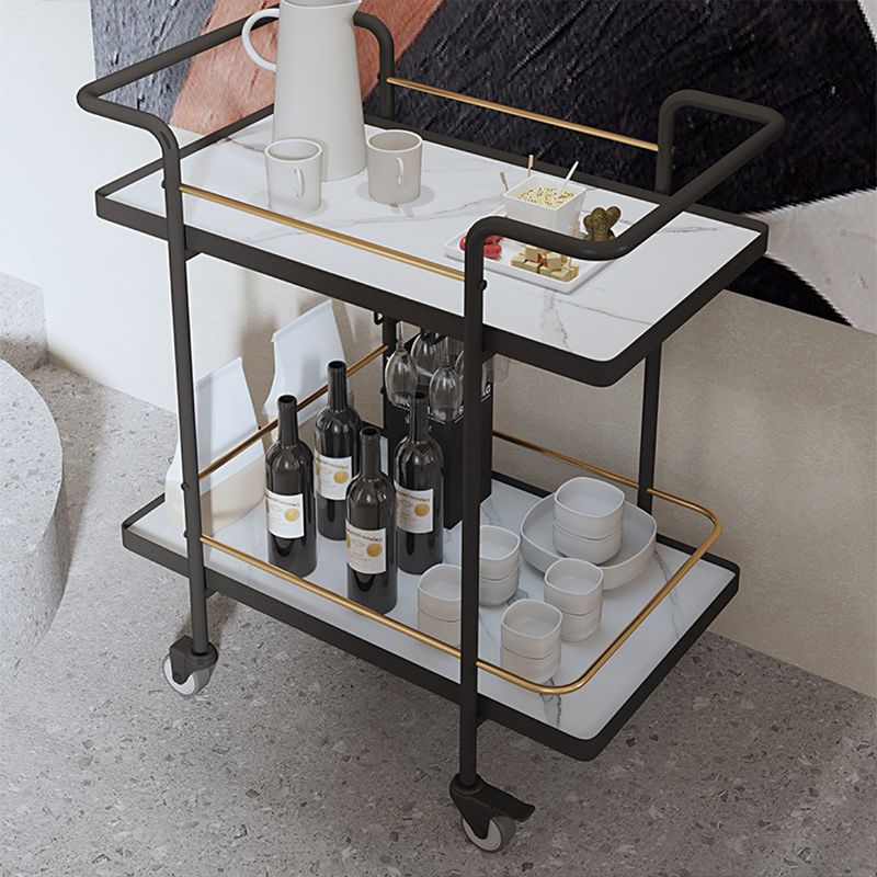 Modern Style Metal Prep Table 33.86"H Rolling Prep Table with Open Storage Clearhalo 'furn' 'furn_kitchen_islands_carts' 'Furniture' 'Kitchen & Dining Furniture' 'Kitchen Islands & Carts' 'kitchen_islands_carts' 1200x1200_1a5dd177-c391-43c3-8eb3-492e4390109d