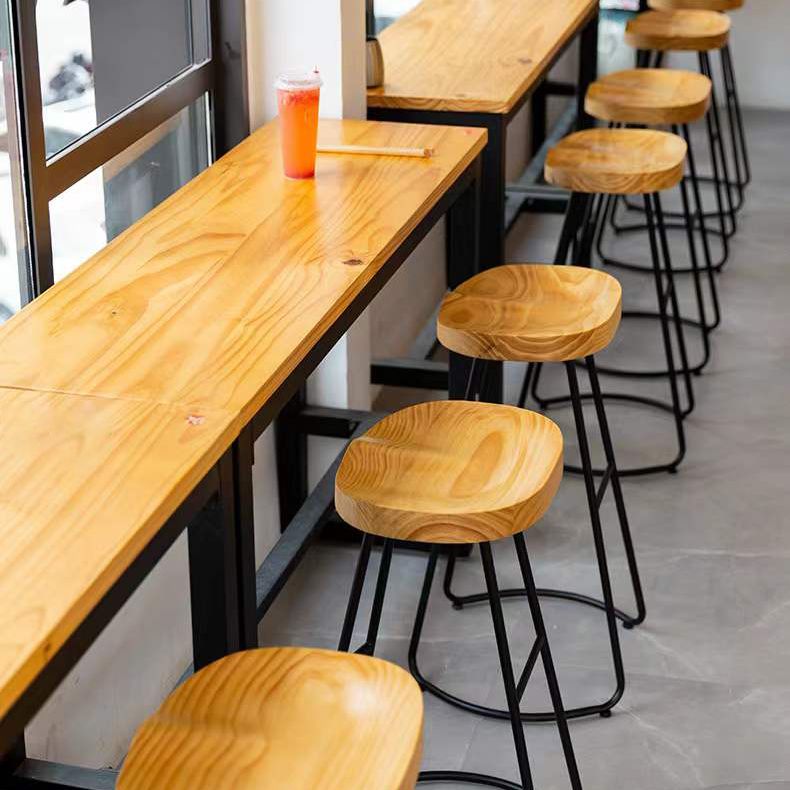 Modern Saddle Seat Bar Stool Wood and Metal Indoor Counter-height Stool Clearhalo 'Bar Furniture' 'Bar Stools' 'bar_stools' 'furn' 'furn_bar_stools' 'Furniture' 'Kitchen & Dining Furniture' 1200x1200_1a5e067c-9767-471f-8466-5ec1092fa971