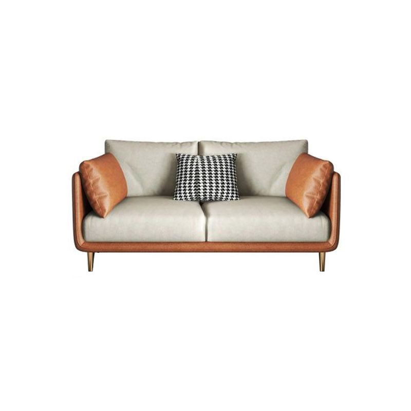 Standard Faux Leather Stain Resistant Square Arm Settee Couch