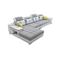 Light-grey Pillow Top Arm Sectional Pillowed Back Cushions, Adjustable Clearhalo 'furn' 'furn_sectionals' 'Furniture' 'furniture_sectionals' 'kitchen' 'kitchen_sectionals' 'Living Room Furniture' 'Sectionals' 1200x1200_1a6140ea-28a6-4f85-a930-55dd8b9beabe