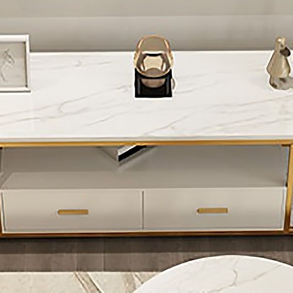 Console multimédia Glam, meuble TV à rangement ouvert, pour salon
