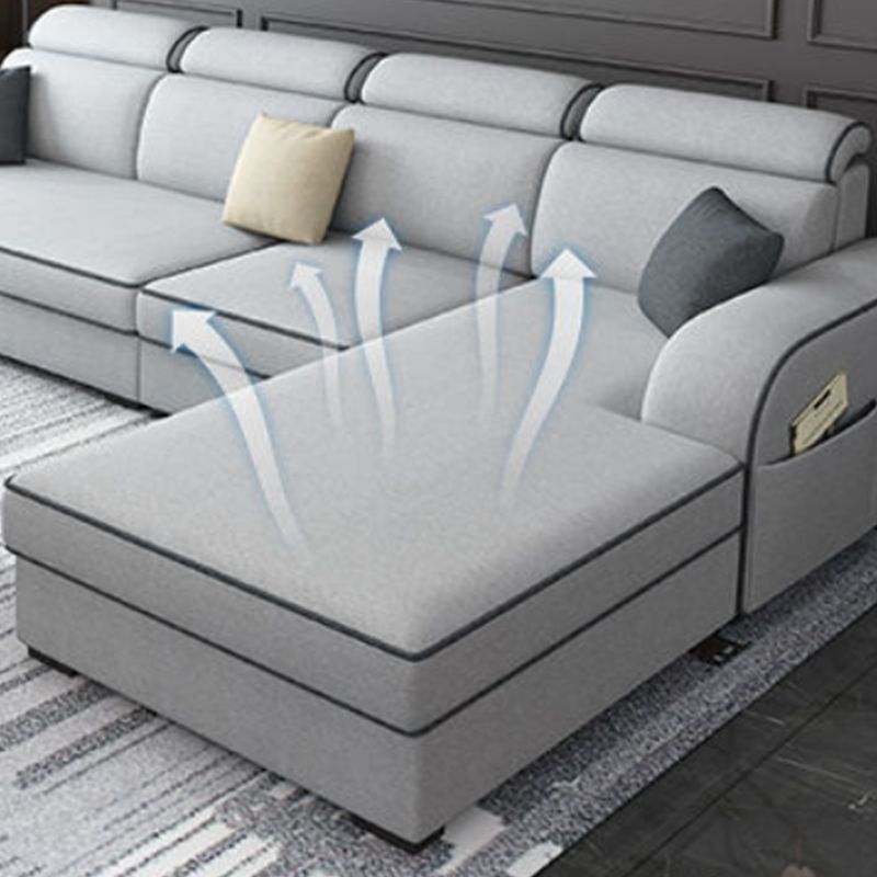 Divano e chaise del braccio quadrato di miscela di cotone per soggiorno con deposito