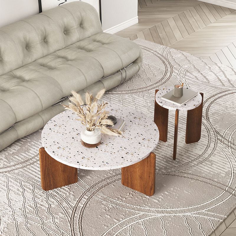 Stone Coffee Cocktail Table Modern 3 Legs Coffee or End Table Clearhalo 'Coffee & Accent Tables' 'Coffee Tables' 'coffee_tables' 'furn' 'furn_coffee_tables' 'Furniture' 'Living Room Furniture' 1200x1200_1a636926-ab02-4fc9-bfcf-6fe35774ebd2