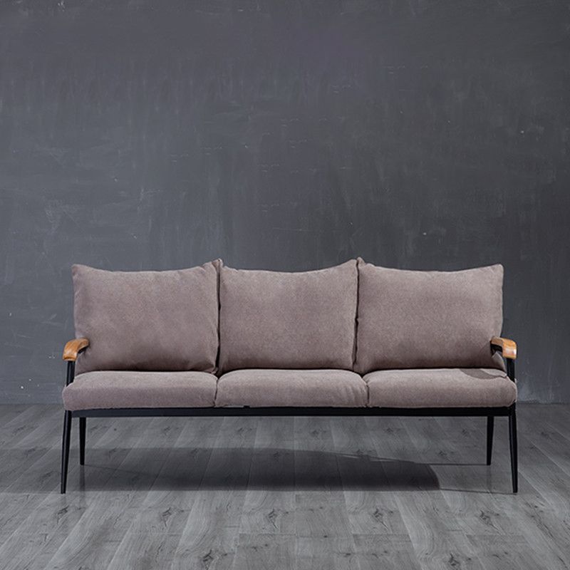 Black Classic Industrial Cushions Cotton Blend Sofa 25.6"High Square Arm Sofa Clearhalo 'furn' 'furn_sofas' 'Furniture' 'furniture_sofas' 'kitchen' 'kitchen_sofas' 'Living Room Furniture' 'Sofa' 'sofas' 1200x1200_1a637ff8-5361-44fa-97ee-29018ad0cdb8