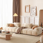 Recessed Arm Sofa & Chaise Orange/beige Velvet Sofa - 24.8" H