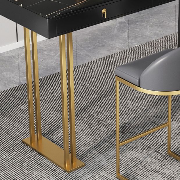 Marble Bistro Bar Table with Rectangle Table Top Double Pedestal Table Clearhalo 'Bar Furniture' 'Bar Tables' 'bar_tables' 'furn' 'furn_bar_tables' 'Furniture' 'Kitchen & Dining Furniture' 1200x1200_1a65006d-643c-4390-95be-33b2a243cdaa