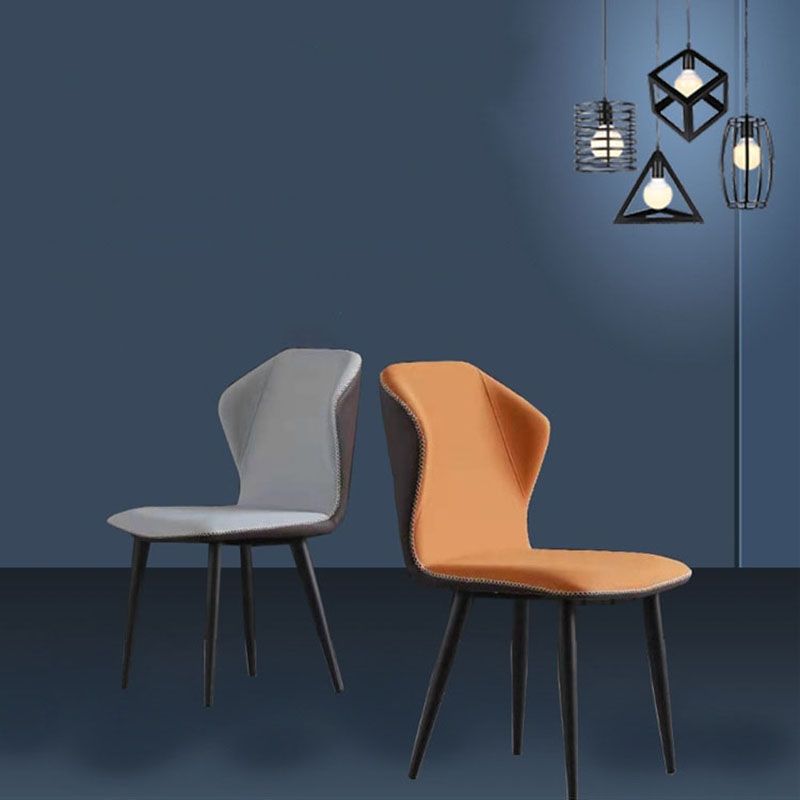 Industrial Style Faux Leather Chairs Wingback Parsons Chair for Home Clearhalo 'Dining Chairs' 'Dining Tables & Seating' 'dining_chair' 'furn' 'furn_dining_chair' 'Furniture' 'Kitchen & Dining Furniture' 1200x1200_1a6552a2-e44c-4e22-9201-e6c5903387b7