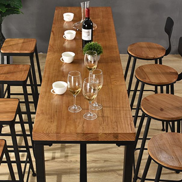 Brown Modern Style Solid Wood and Iron Table Dining Room Bar Table Clearhalo 'Bar Furniture' 'Bar Tables' 'bar_tables' 'furn' 'furn_bar_tables' 'Furniture' 'furniture_bar_tables' 'Kitchen & Dining Furniture' 1200x1200_1a65808d-47d5-4e62-b1ef-e6541e7fda3d