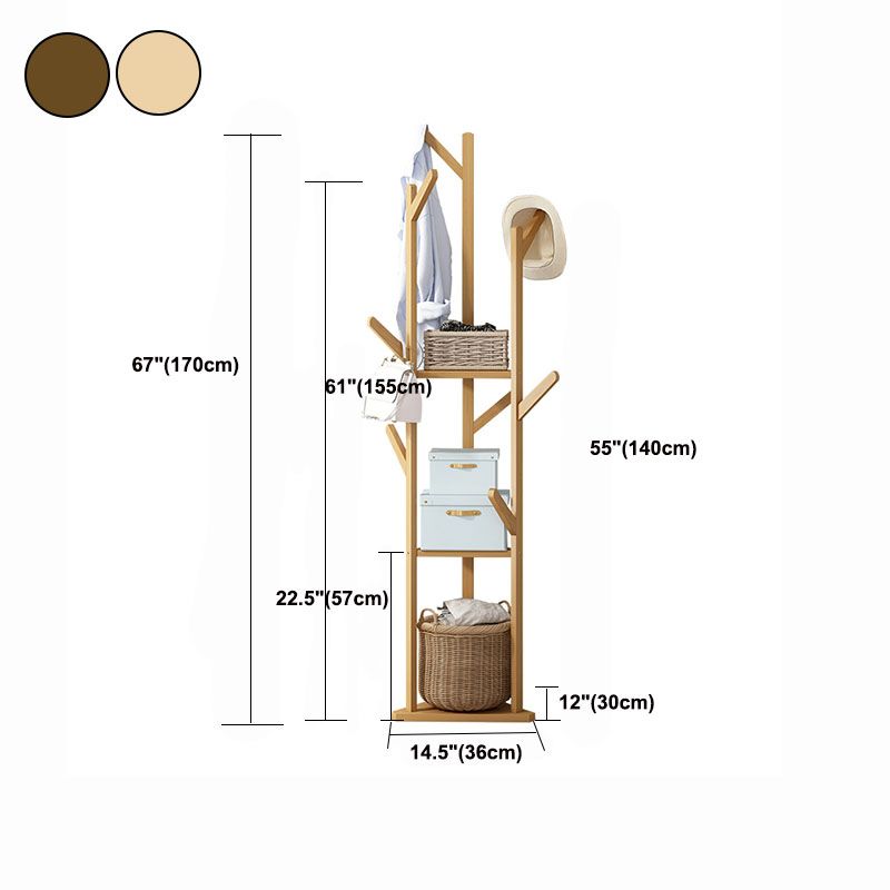 Gorgeous Free Standing Coat Rack Hanging Rail Hooks with Storage Shelf Clearhalo 'Entry & Mudroom Furniture' 'furn' 'furn_hall_tree_coat_racks' 'Furniture' 'Hall Trees & Coat Racks' 'hall_tree_coat_racks' 1200x1200_1a67ef0c-bbf5-4f7a-8a1b-32a2af9c7e0f