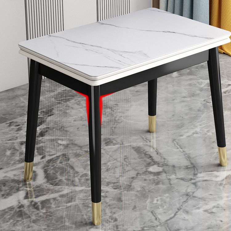 Glam Sintered Stone Rectangle Dining Room Set Space-Saving Design Dining Table Furniture Clearhalo 'Dining Room Sets' 'Dining Tables & Seating' 'dining_room_set' 'Furniture' 'furniture_dining_room_set' 'Kitchen & Dining Furniture' 'kitchen&dining_furn' 'kitchen' 1200x1200_1a68c09f-44f0-4188-9b7d-0e8813a60c95