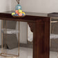 Table de pub rectangulaire moderne en bois massif, hauteur de bar, pour salon