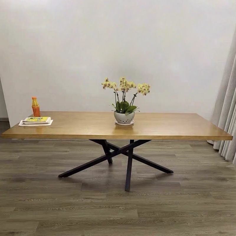 Solid Wood Brown Tone Dining Table Industrial 4 Legs Table for Dining Room Clearhalo ' dining_table' 'Dining Tables & Seating' 'Dining Tables' 'furn' 'furn_dining_table' 'Furniture' 'furniture_dining_table' 'Kitchen & Dining Furniture' 'kitchen&dining_furn' 'kitchen' 'kitchen_dining_table' 1200x1200_1a6c1096-67e4-48c3-86c0-9072f1a4580d