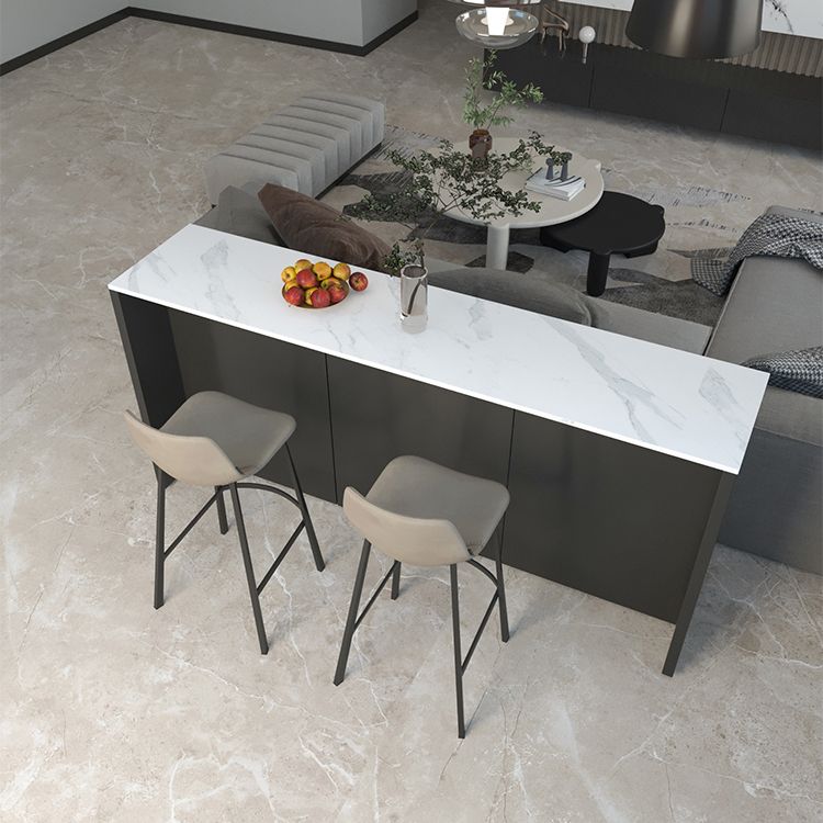 Industrial Style Bar Table Rectangle Stone Fixed Bistro Bar Desk for Indoor Clearhalo 'Bar Furniture' 'Bar Tables' 'bar_tables' 'furn' 'furn_bar_tables' 'Furniture' 'Kitchen & Dining Furniture' 1200x1200_1a6db7d0-9476-4a3f-a38b-13299bb1298a