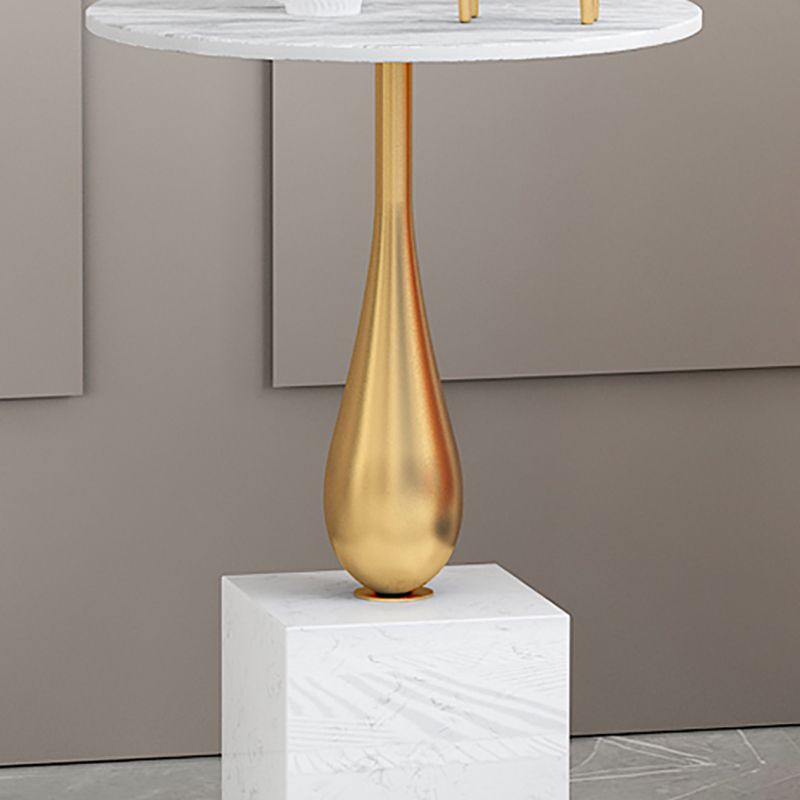 Modern 13.77" Wide End Table Round Stone Top Pedestal Side Table Clearhalo 'Coffee & Accent Tables' 'End & Side Tables' 'end_side_tables' 'furn' 'furn_end_side_tables' 'Furniture' 'Living Room Furniture' 1200x1200_1a6dcf15-7931-4ccf-ba6b-96478c6541f9