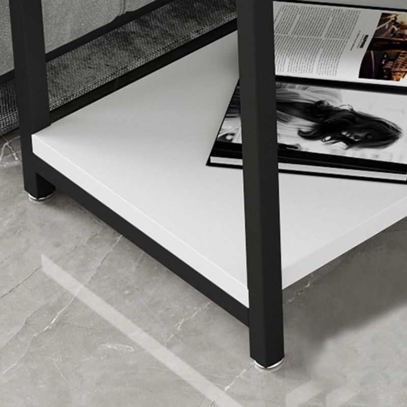 Contemporary Living Room Sofa Side Table Stone Top End Table with Drawer and Shelf Clearhalo 'Coffee & Accent Tables' 'End & Side Tables' 'end_side_tables' 'furn' 'furn_end_side_tables' 'Furniture' 'Living Room Furniture' 1200x1200_1a6ee150-1169-4e67-8040-ee51fbadc932