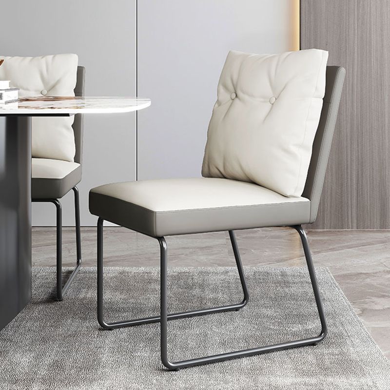 Minimalist Style Leather Dining Chairs Armless Solid Back Chair for Home Clearhalo 'Dining Chairs' 'Dining Tables & Seating' 'dining_chair' 'furn' 'furn_dining_chair' 'Furniture' 'furniture_dining_chair' 'Kitchen & Dining Furniture' 1200x1200_1a6f4369-ae1c-4041-a4e7-1933238e5974