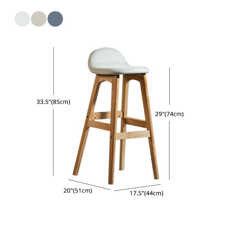 Scandinavia Style Bar-stool Linen Blend Seat Wooden Legs for Kitchen Bar Clearhalo 'Bar Furniture' 'Bar Stools' 'bar_stools' 'furn' 'furn_bar_stools' 'furniture_bar_stools' 'Kitchen & Dining Furniture' 'kitchen&dining_furn' 'kitchen' 'kitchen_furn' Furniture' 1200x1200_1a70c977-3849-4175-9f42-657a0c38e9a8