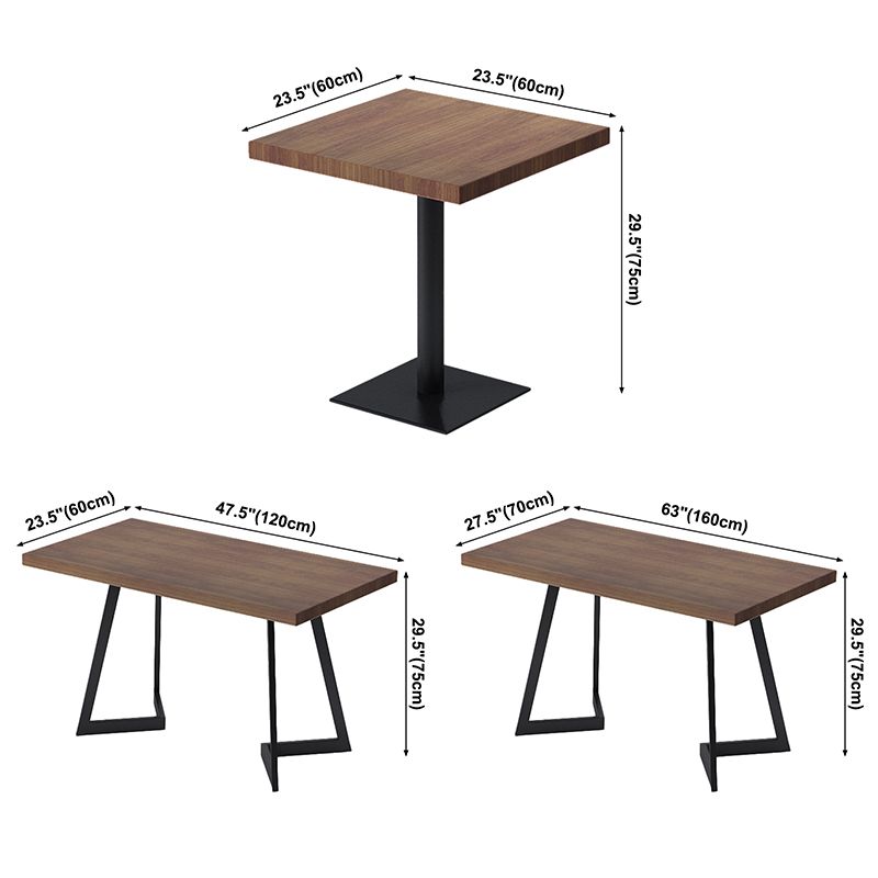 Industrial Dining Table Pine Solid Wood Table with Black Base for Home Kitchen Dinner Clearhalo ' dining_table' 'Dining Tables & Seating' 'Dining Tables' 'furn' 'furn_dining_table' 'Furniture' 'furniture_dining_table' 'Kitchen & Dining Furniture' 'kitchen&dining_furn' 'kitchen' 'kitchen_dining_table' 1200x1200_1a717800-2bf7-4aa1-9860-0dbb4264c93e