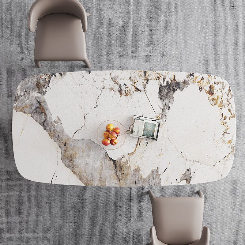 Rectangle Sintered Stone Dining Table Modern Table with Grey Metal Pedestal Clearhalo ' dining_table' 'Dining Tables & Seating' 'Dining Tables' 'furn' 'furn_dining_table' 'Furniture' 'furniture_dining_table' 'Kitchen & Dining Furniture' 'kitchen&dining_furn' 'kitchen' 'kitchen_dining_table' 1200x1200_1a71f7e2-4efa-4739-92f9-cb0d67f1fc08