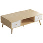 16.5"H Modern 4 Legs Wooden Base Rectangular Top Coffee Table with Storage