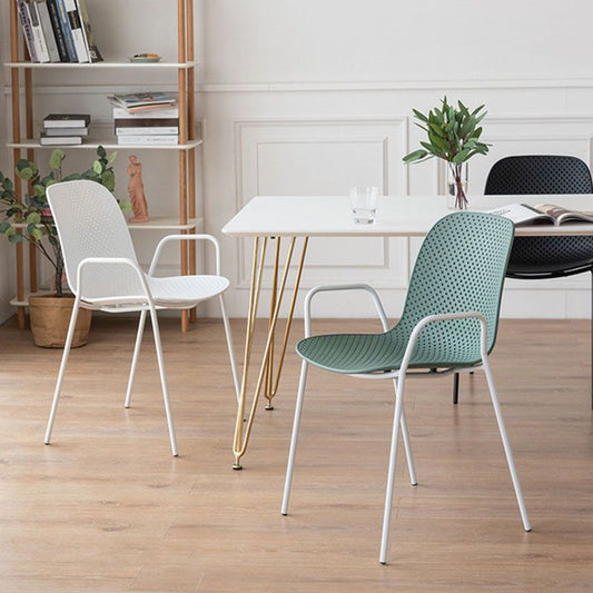 Contemporary Indoor Arm Chair Solid Back Metal Dining Room Chair (Set of 4) Clearhalo ' kitchen&dining_furn' 'Dining Chairs' 'Dining Tables & Seating' 'dining_chair' 'furn' 'furn_dining_chair' 'Furniture' 'furniture_dining_chair' 'Kitchen & Dining Furniture' 'kitchen' 1200x1200_1a7260fd-88f3-42ad-a682-37ac6276a6a8
