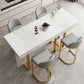 Glam Iron Bar Dining Table with White Stone Top Rectangle Indoor Bistro Table Clearhalo 'Bar Furniture' 'Bar Tables' 'bar_tables' 'furn' 'furn_bar_tables' 'Furniture' 'furniture_bar_tables' 'Kitchen & Dining Furniture' 1200x1200_1a72744e-3000-4401-8fb3-7b0f24417cec