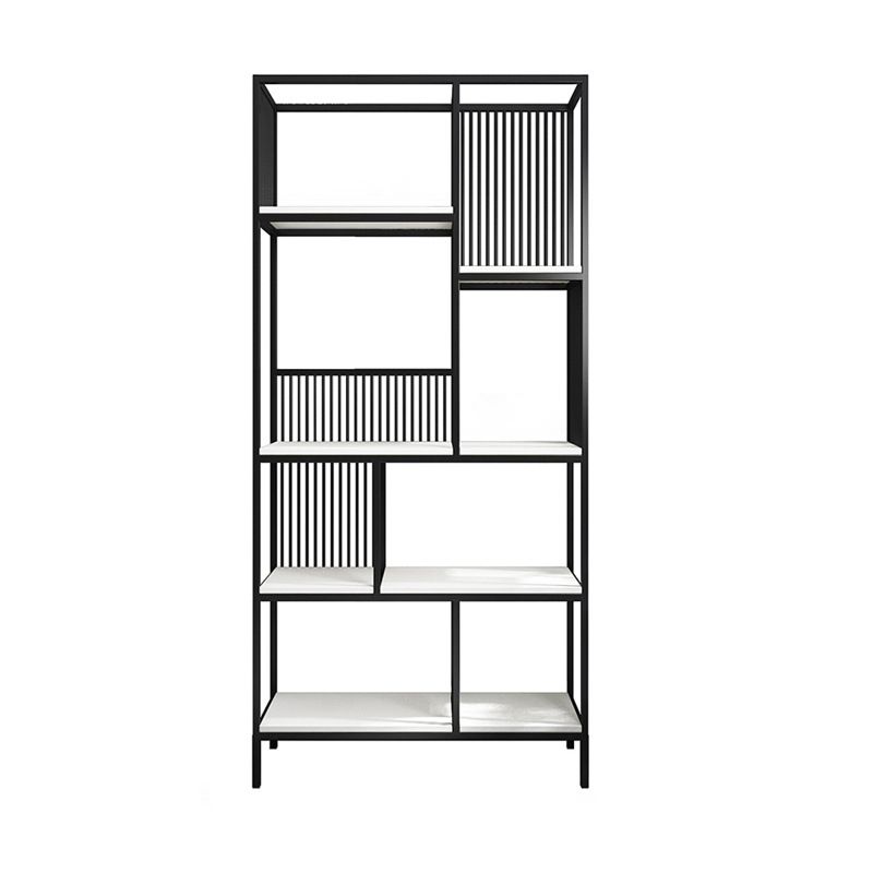 70.9" Tall Metal Book Shelf With Rectangular Shelves Bookshelf Open Back
