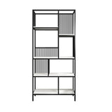 70.9" Tall Metal Book Shelf With Rectangular Shelves Bookshelf Open Back