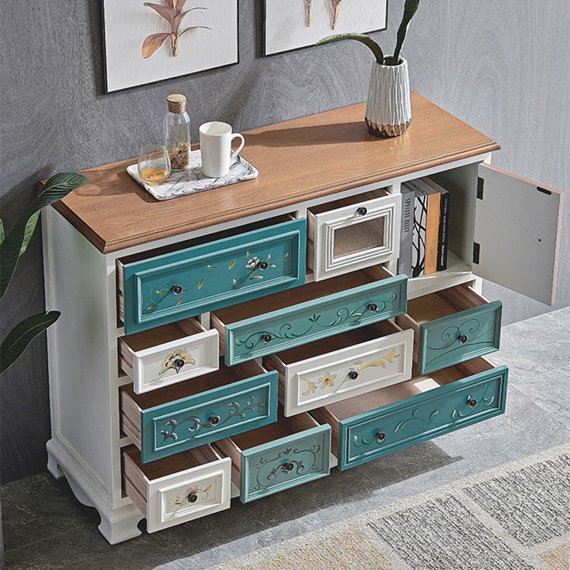 Cassettiera portaoggetti orizzontale in legno per camera da letto nautica con 10 cassetti