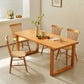 Juego de comedor moderno de 1/3/3/5 piezas, juego de comedor rectangular de madera maciza en color natural