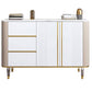Glam Sideboard Buffet 3 Drawers and 2 Doors Adjustable Shelving Buffet Sideboard Clearhalo 'buffet_sideboard' 'Buffets & Sideboards' 'furn' 'furn_buffet_sideboard' 'Furniture' 'Kitchen & Dining Furniture' 1200x1200_1a786dc5-b2bb-4c6a-8c9c-d860a1818020