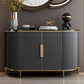 Glam -stijl Stone Buffet Sideboard 35.4 "H Deur Dining Room Buffet Server