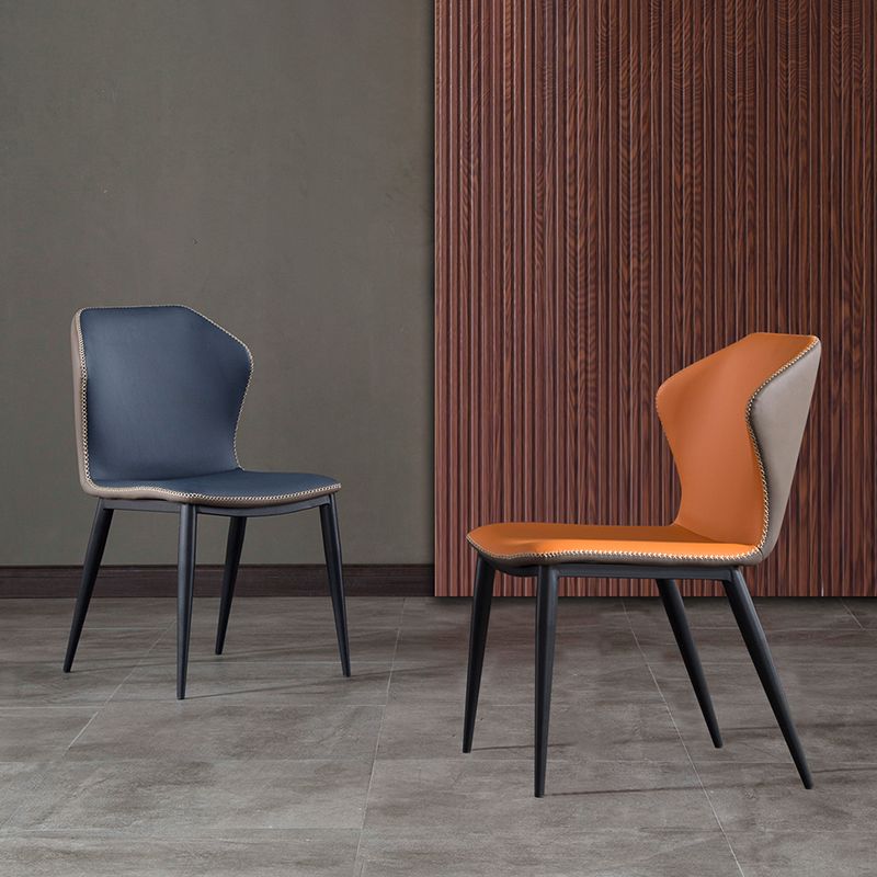 Industrial Style Faux Leather Dining Chairs Wingback Side Chair Clearhalo ' kitchen&dining_furn' 'Dining Chairs' 'Dining Tables & Seating' 'dining_chair' 'furn' 'furn_dining_chair' 'Furniture' 'furniture_dining_chair' 'Kitchen & Dining Furniture' 'kitchen' 1200x1200_1a7bc560-0d00-40aa-aaa2-16db2f4ec856