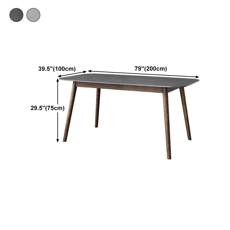 Rectangle Stone Top Dining Table Mid-Century Modern Dining Table with 4 Legs Clearhalo 'Dining Tables & Seating' 'Dining Tables' 'dining_table' 'furn' 'furn_dining_table' 'Furniture' 'furniture_dining_table' 'Kitchen & Dining Furniture' 'kitchen' 'kitchen_dining_table' 1200x1200_1a7beb5d-2a16-4e8e-884f-eafafce086e4