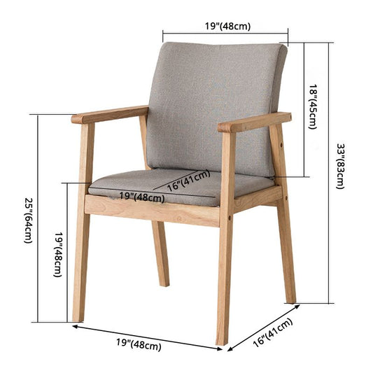 Contemporary Rubberwood Solid Back Arm Chair Matte Finish Wood Dining Chair with Natural Legs Clearhalo ' kitchen&dining_furn' 'Dining Chairs' 'Dining Tables & Seating' 'dining_chair' 'furn' 'furn_dining_chair' 'Furniture' 'furniture_dining_chair' 'Kitchen & Dining Furniture' 'kitchen' 1200x1200_1a7de623-0431-4d0b-badc-1d26ee00a09d