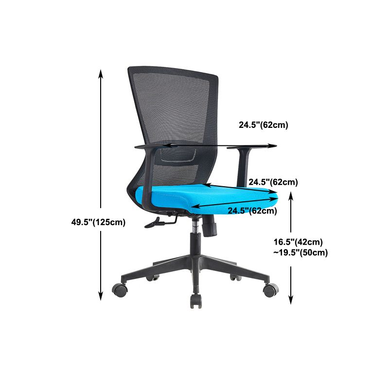 Contemporary Arm Chair Adjustable Seat Height Fixed Arms Nylon Office Chair Clearhalo 'furn' 'furn_office_chair' 'Furniture' 'Office Chairs' 'Office Furniture' 'office_chair' 1200x1200_1a7fd851-3864-464c-aebb-e97e0318fde4