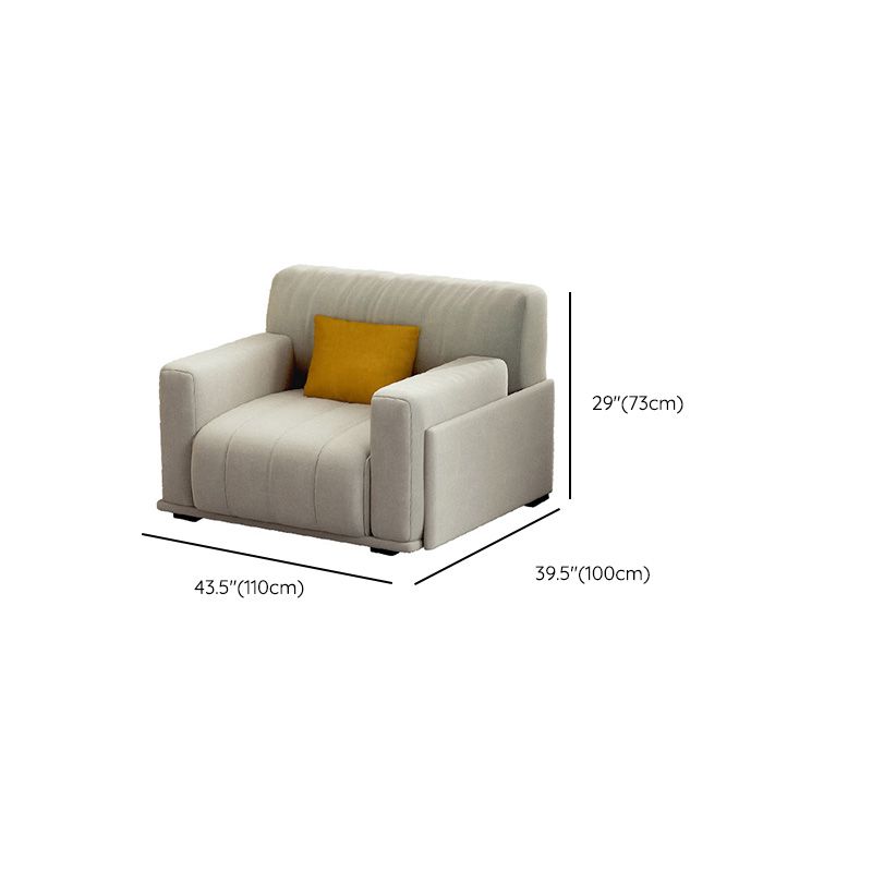 Sofa de bras carré de tissu avec oreillers Siège standard en blanc