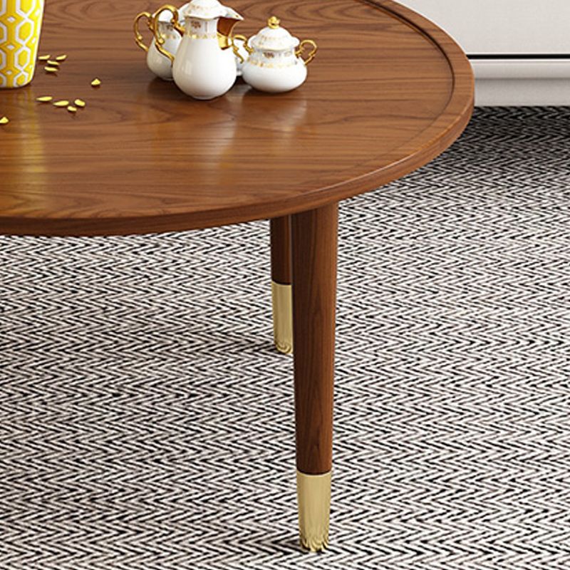 Tavolino moderno tavolino top a vassoio in legno rotondo 4 gambe