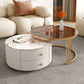 Metal Anb Glass Coffee Table Set Round Nesting Coffee Table Set with 2 Drawers Clearhalo 'Coffee & Accent Tables' 'Coffee Tables' 'coffee_tables' 'furn' 'furn_coffee_tables' 'Furniture' 'Living Room Furniture' 1200x1200_1a81312e-9e49-401b-ba7d-cb88d98b2781